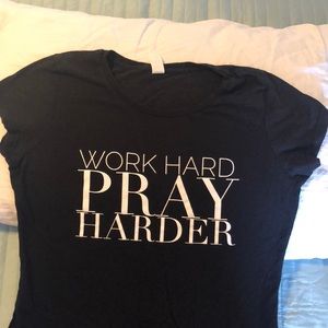 Black slogan tee